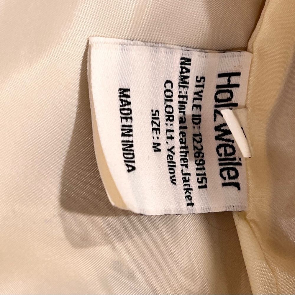 Holzweiler Flora Creamy Yellow Leather Jacket Sz-M - Picture 10 of 12